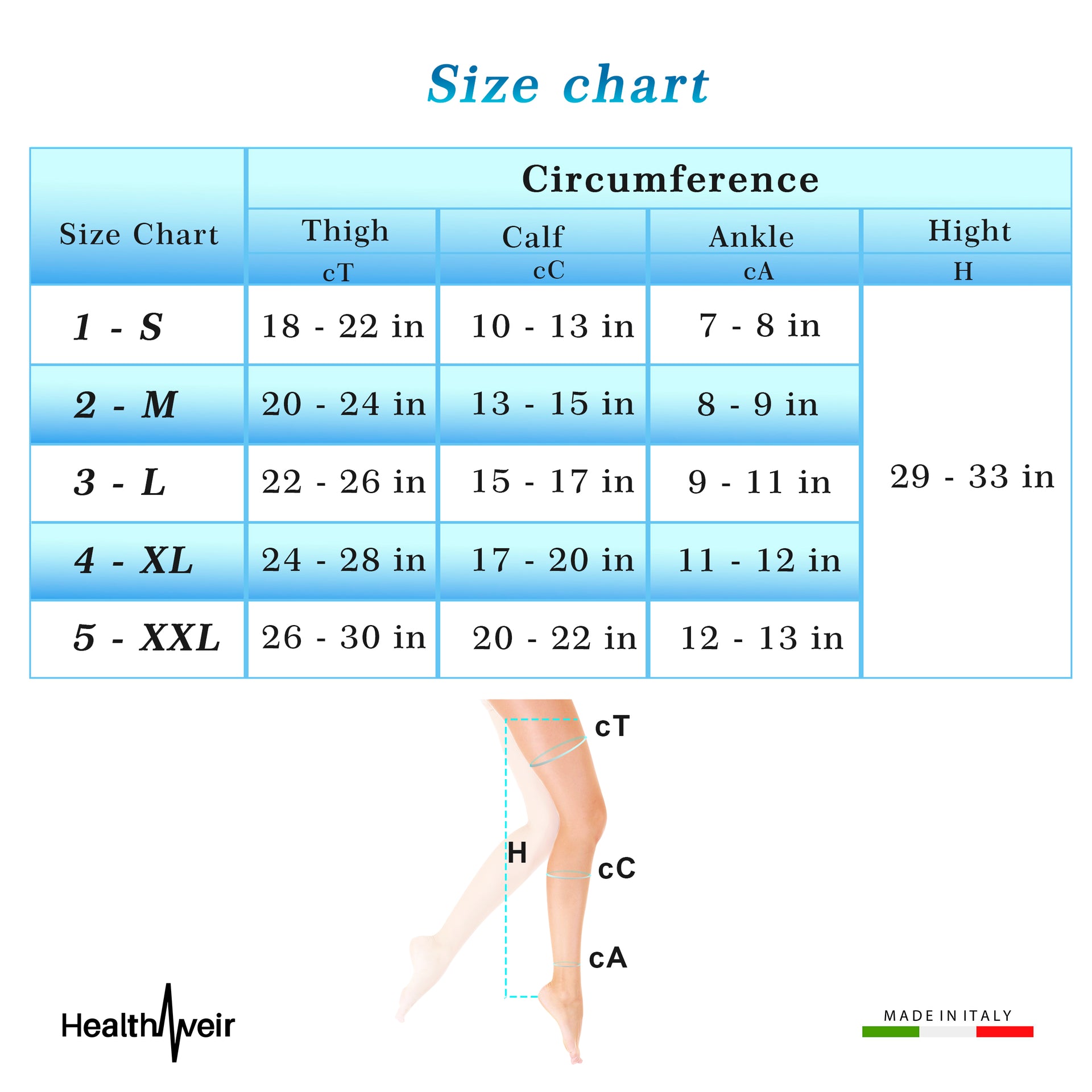 Anti Embolism Thigh High Stockings 15-20 (EU 18-23) mmHg.